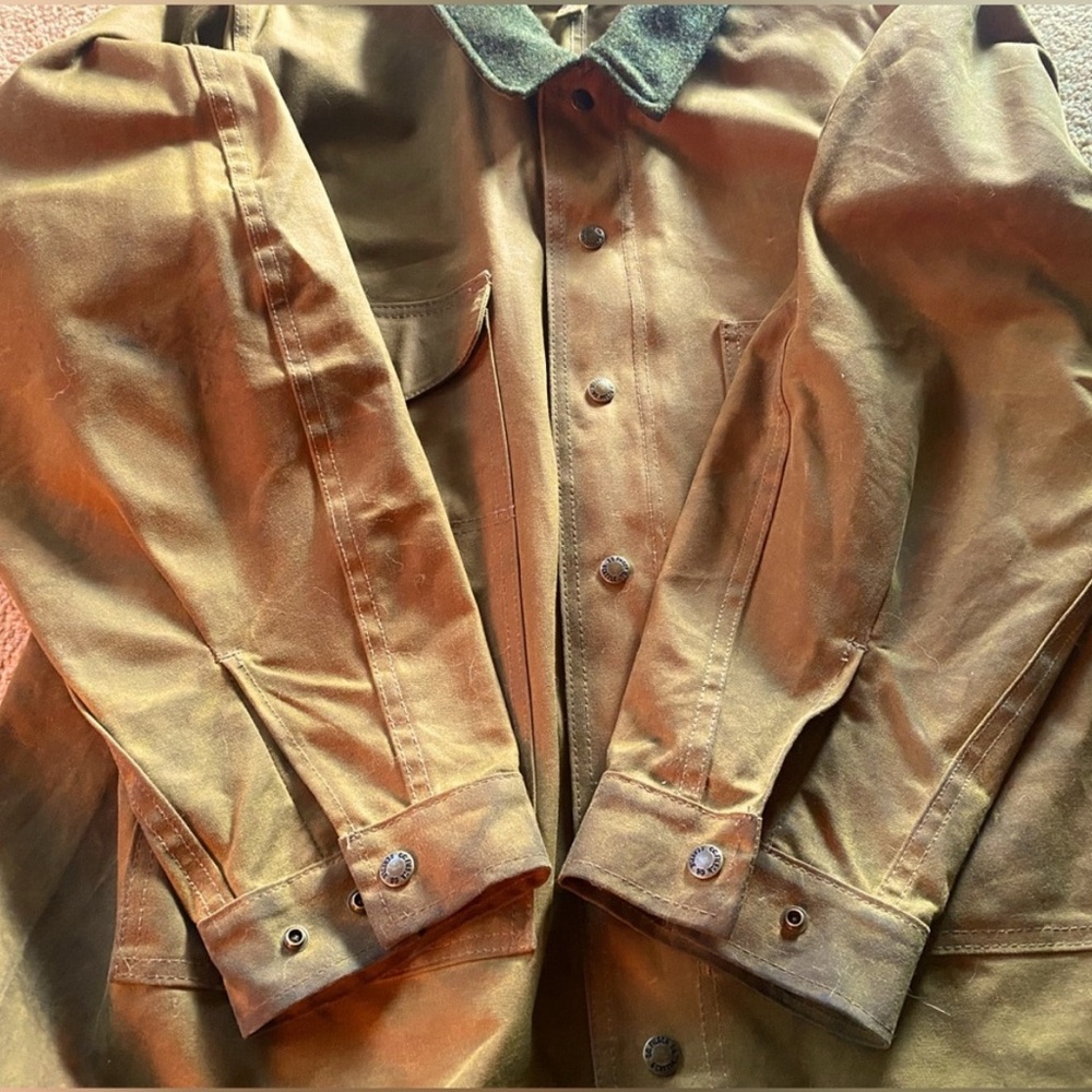 Filson waxed tin cloth jacket RN39126 XL